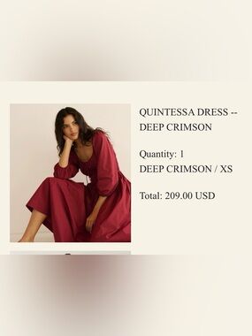 Doen QUINTESSA Dress in Deep Crimson